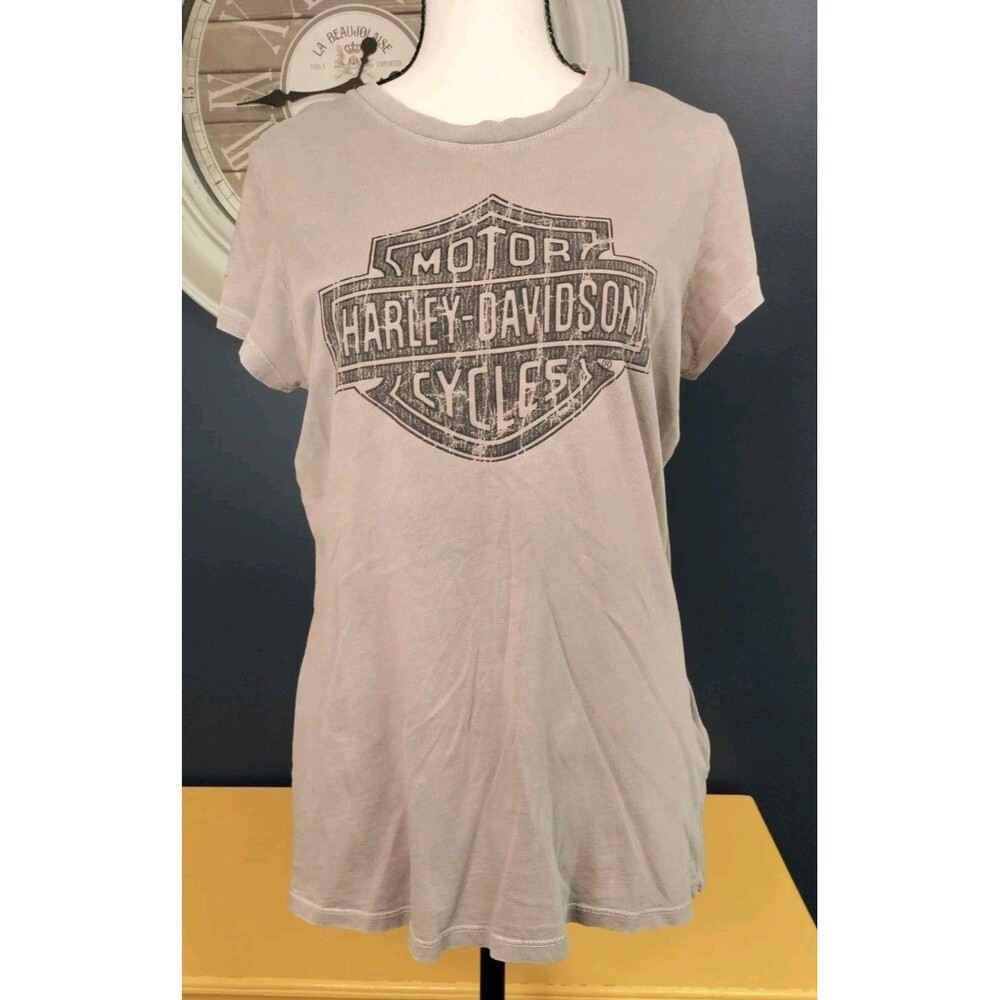 Harley Davidson Women's T Shirt Large Gray Wounded Warrior Project Cotton USA